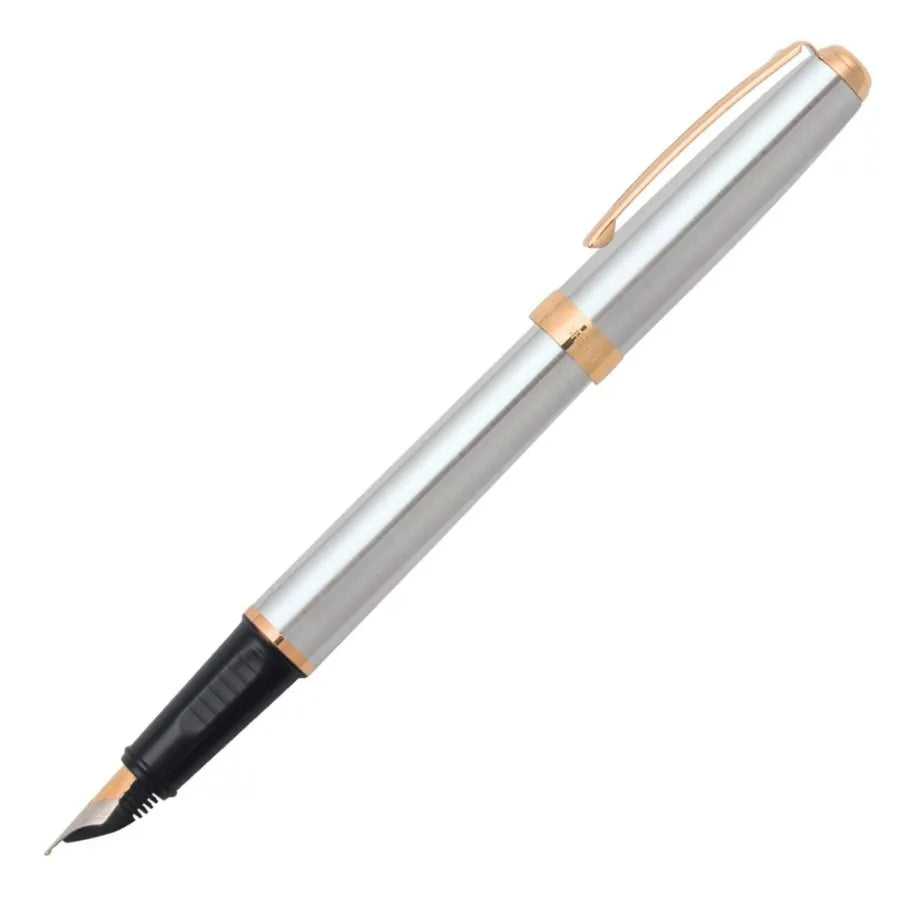 Sheaffer Prelude Chrome Gold Trim Fountain Pen