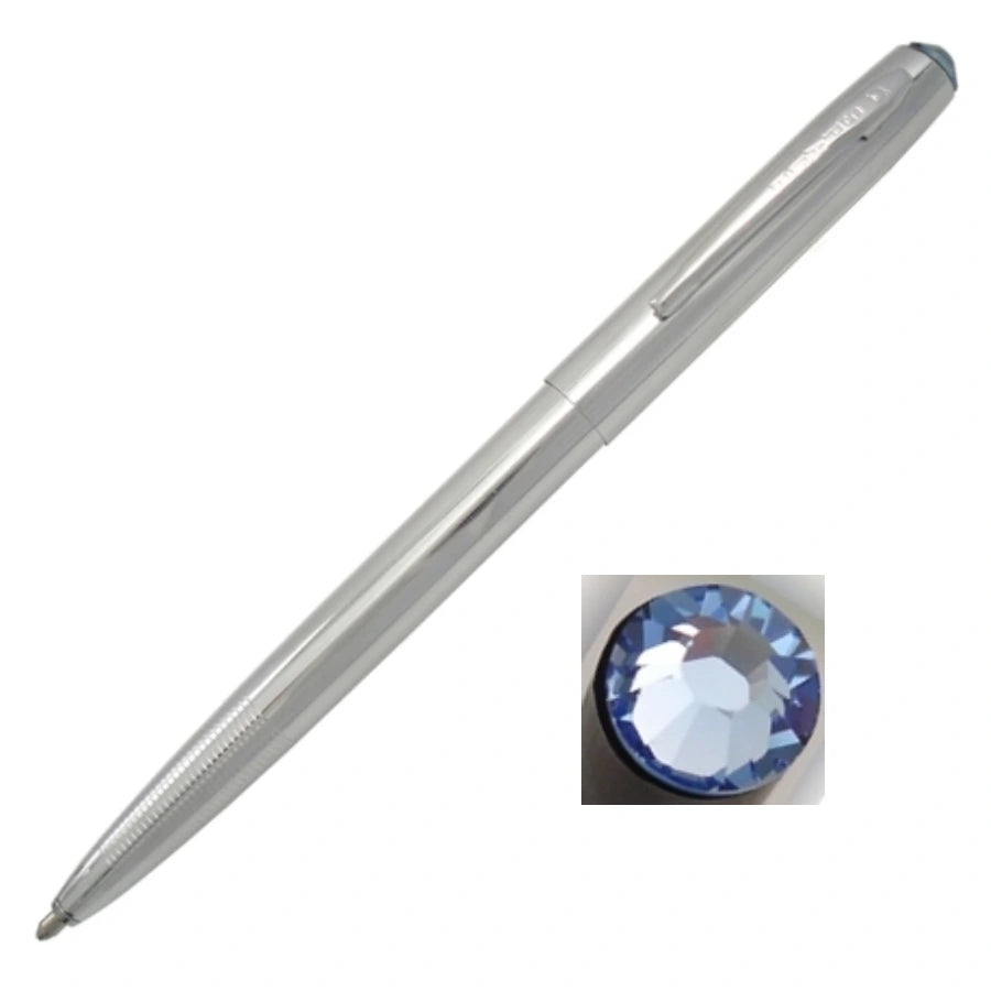 Fisher Space Pen Cap-O-Matic FM4CSW211 Chrome Light Sapphire Swarovski