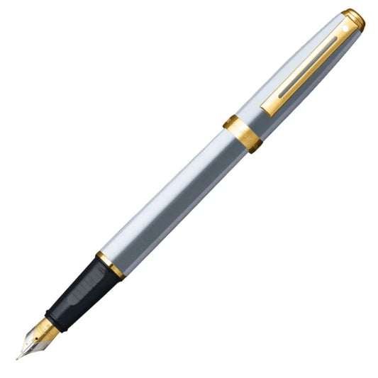 Sheaffer Prelude Chrome Gold Trim Fountain Pen