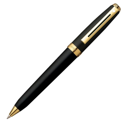 Sheaffer Prelude Matt Black Gold Plate Trim Ball Point Pen