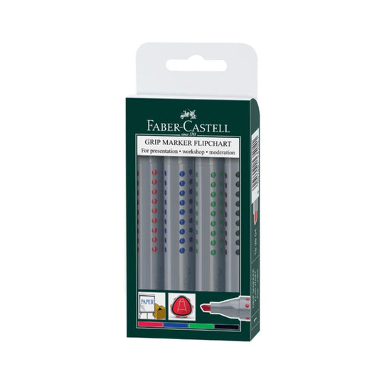 Faber Castell Grip Flipchart Chisel Tip 4 - Pack